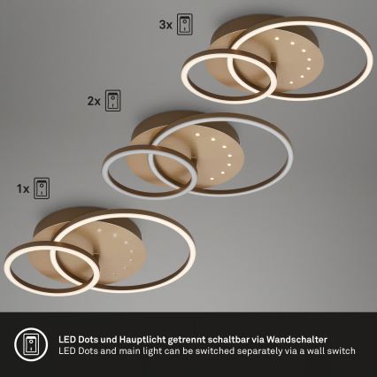 Brilo - Dimmable LED Ceiling Light, 26W/230V, 3000K, Brown