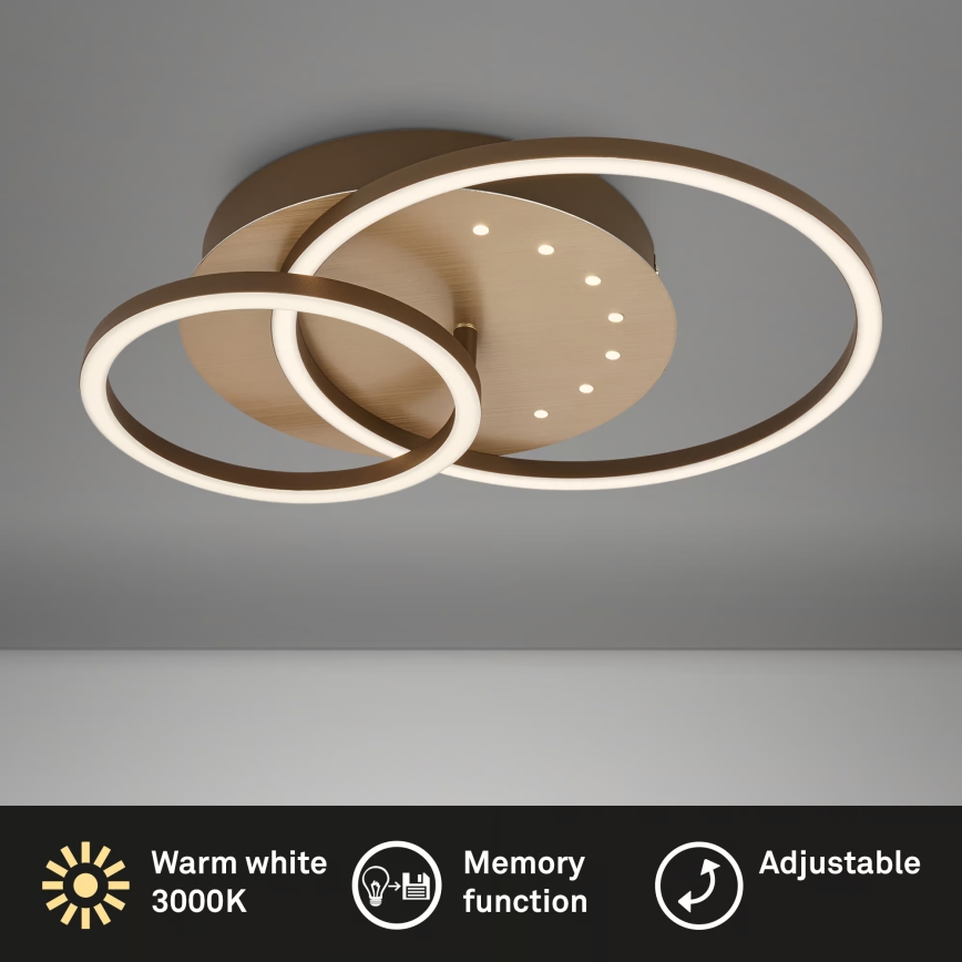Brilo - Dimmable LED Ceiling Light, 26W/230V, 3000K, Brown