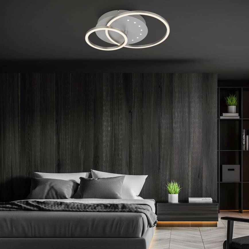 Brilo - Dimmable LED Ceiling Light 26W/230V, 3000K, Matte Chrome