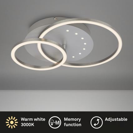 Brilo - Dimmable LED Ceiling Light 26W/230V, 3000K, Matte Chrome
