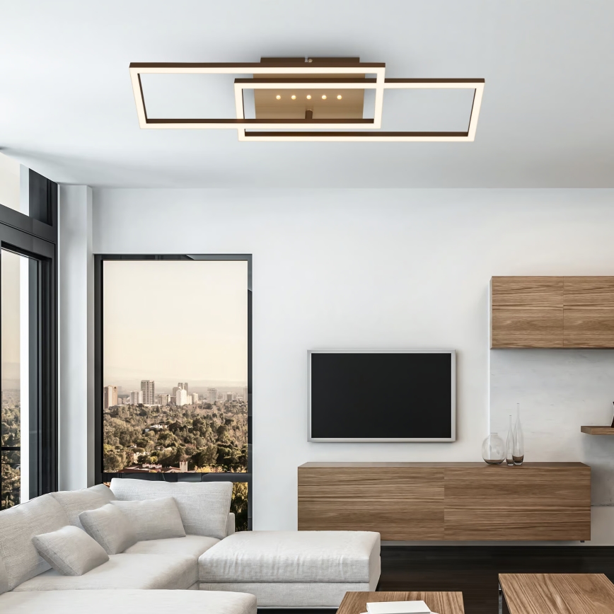 Brilo - Dimmable LED Ceiling Light, 30W, 230V, 3000K, Brown