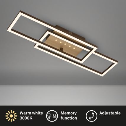 Brilo - Dimmable LED Ceiling Light, 30W, 230V, 3000K, Brown