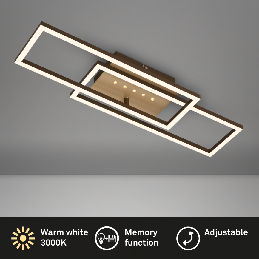 Brilo - Dimmable LED Ceiling Light, 30W, 230V, 3000K, Brown
