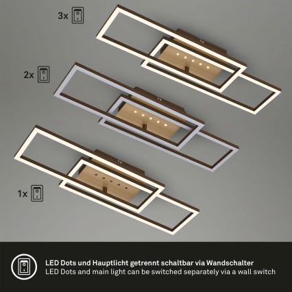 Brilo - Dimmable LED Ceiling Light, 30W, 230V, 3000K, Brown