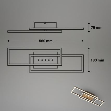 Brilo - Dimmable LED Ceiling Light, 30W, 230V, 3000K, Brown