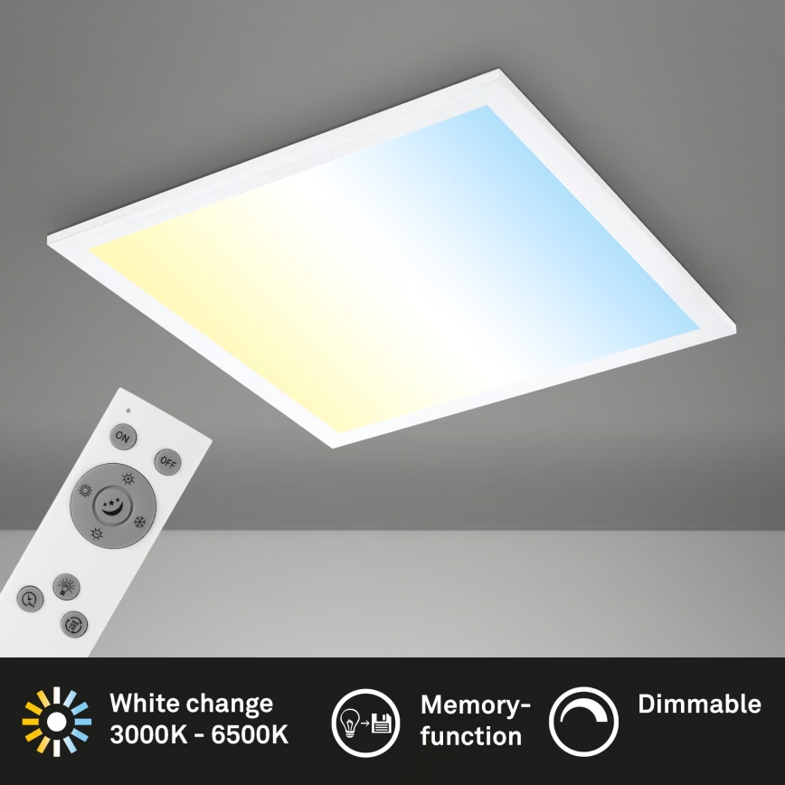 Brilo - Dimmable LED Ceiling Light LED/21W/230V 3000-6500K 38x38 cm White + Remote Control
