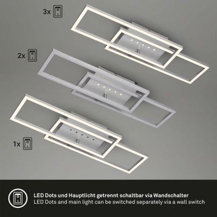 Brilo - Dimmable LED Ceiling Light LED/30W/230V 3000K Matte Chrome