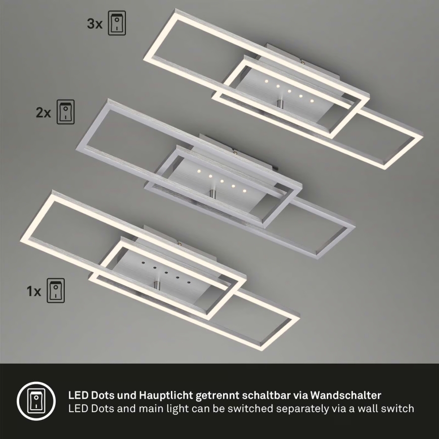 Brilo - Dimmable LED Ceiling Light LED/30W/230V 3000K Matte Chrome