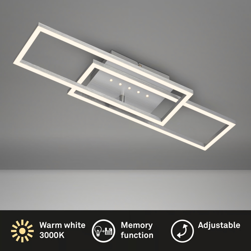 Brilo - Dimmable LED Ceiling Light LED/30W/230V 3000K Matte Chrome
