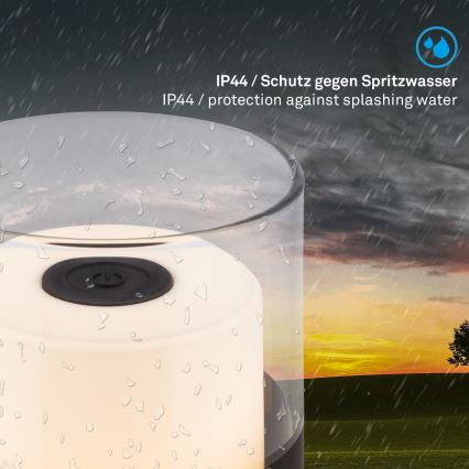 Brilo - Dimmable LED Rechargeable Outdoor Table Lamp LILET LED/2W/5V IP44