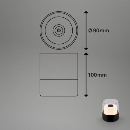 Brilo - Dimmable LED Rechargeable Outdoor Table Lamp LILET LED/2W/5V IP44