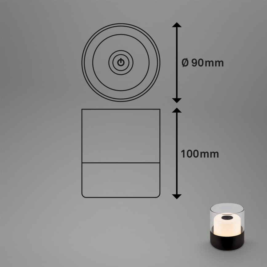 Brilo - Dimmable LED Rechargeable Outdoor Table Lamp LILET LED/2W/5V IP44
