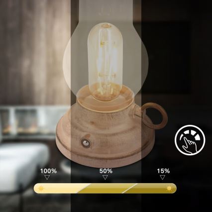 Brilo - LED Dimmable Outdoor Rechargeable Table Lamp KANEA LED/1.5W/5V IP44 1200 mAh beige