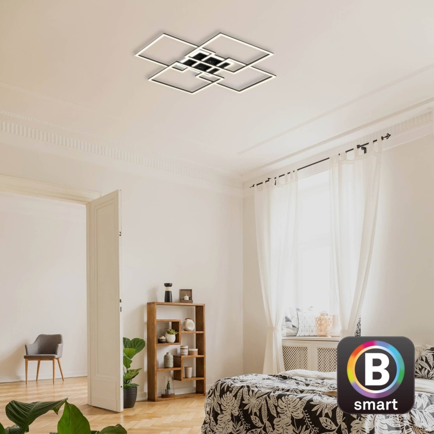 Brilo - LED dimmable ceiling light FRAME LED/50W/230V 2700-6500K 72,4x72,4cm black Wi-Fi Tuya + remote control