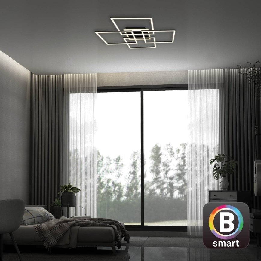 Brilo - LED dimmable ceiling light FRAME LED/50W/230V 2700-6500K 72,4x72,4cm black Wi-Fi Tuya + remote control