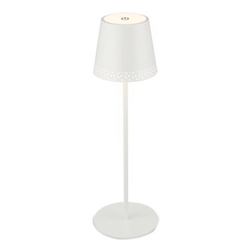 Brilo - KIKI LED Dimmable Rechargeable Touch Outdoor Table Lamp, 2.6W/5V, IP44, 2600 mAh, White