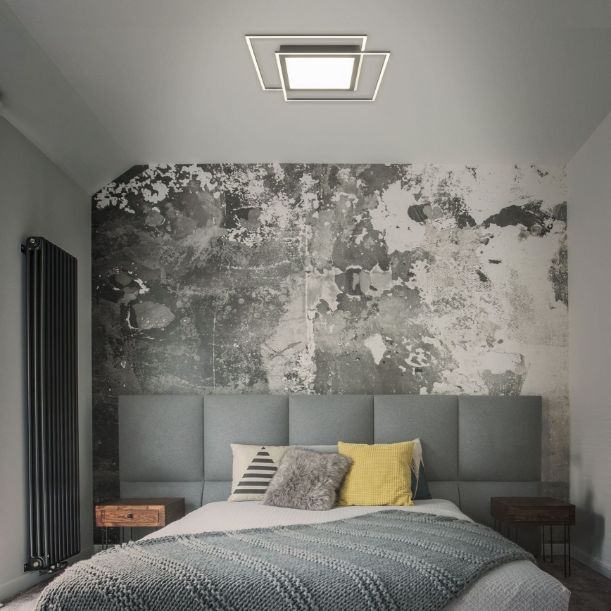 Brilo - LED ceiling light 2xLED/16W/230V + LED/19W 51,5x51,5 cm black