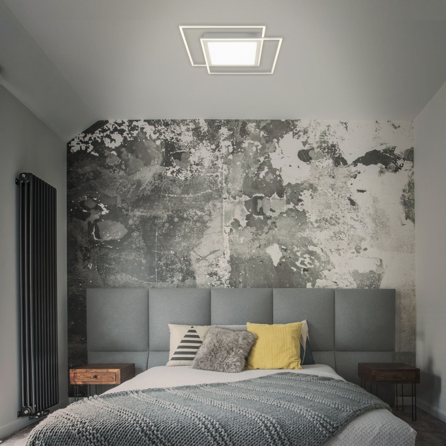 Brilo - LED Ceiling Light 2xLED/16W/230V + LED/19W 51.5x51.5 cm matte chrome