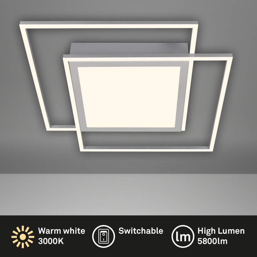 Brilo - LED Ceiling Light 2xLED/16W/230V + LED/19W 51.5x51.5 cm matte chrome