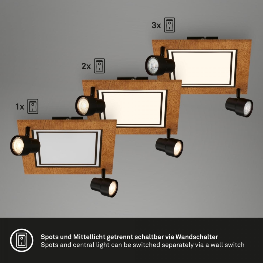 Brilo - LED Ceiling light LED/12W/230V + 2xGU10/9W 3000K