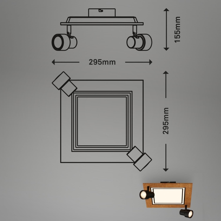 Brilo - LED Ceiling light LED/12W/230V + 2xGU10/9W 3000K