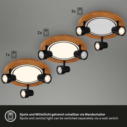 Brilo - LED Ceiling light LED/12W/230V + 3xGU10/9W 3000K