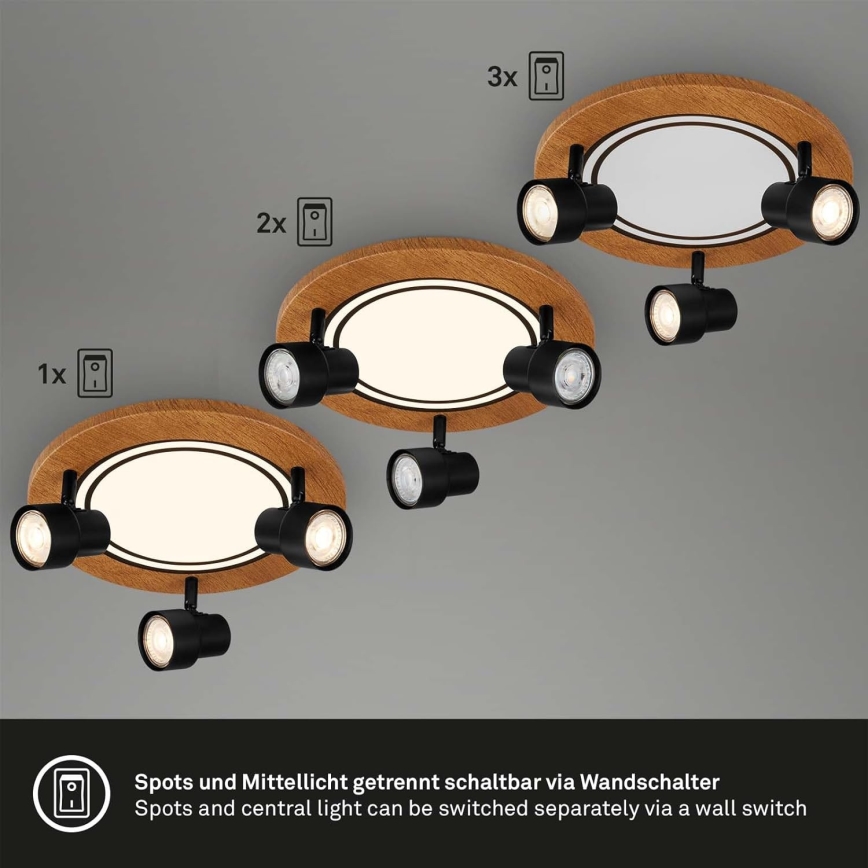 Brilo - LED Ceiling light LED/12W/230V + 3xGU10/9W 3000K