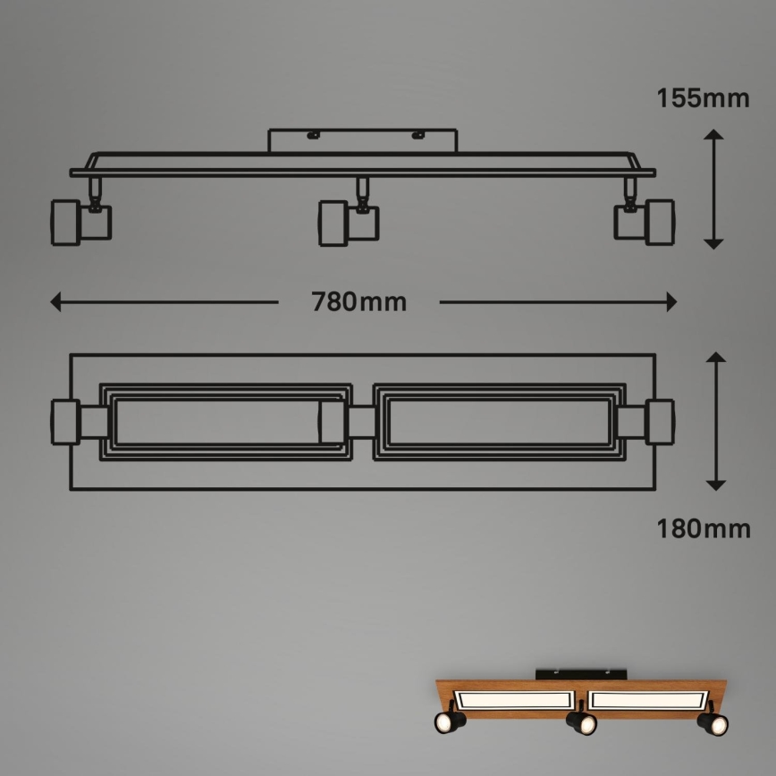 Brilo - LED Ceiling light LED/24W/230V + 3xGU10/9W 3000K