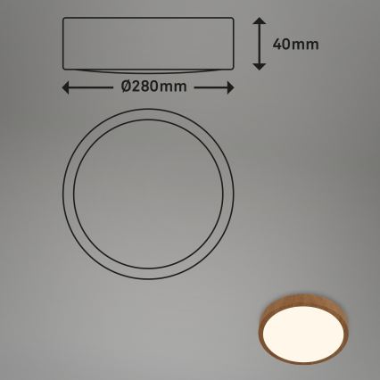 Brilo - LED Ceiling light RUNA LED/12W/230V