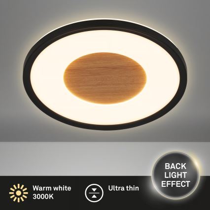Brilo - LED Ceiling Light SUFIT WOOD LED/18W/230V 3000K Ø 29 cm