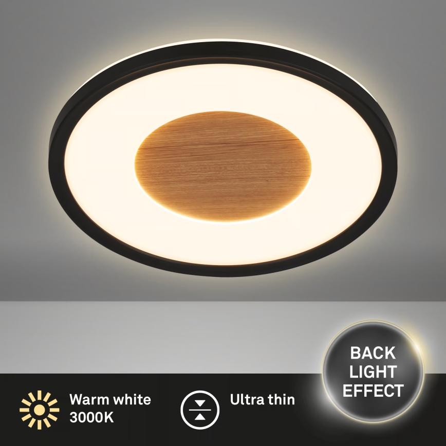Brilo - LED Ceiling Light SUFIT WOOD LED/18W/230V 3000K Ø 29 cm