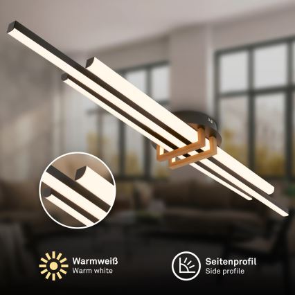 Brilo - LED Ceiling Light TINKA LED/30W/230V 3000K Black