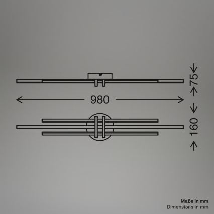 Brilo - LED Ceiling Light TINKA LED/30W/230V 3000K Black