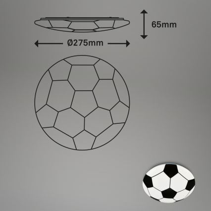 Brilo - LED Children's ceiling light FOTBALL LED/12W/230V