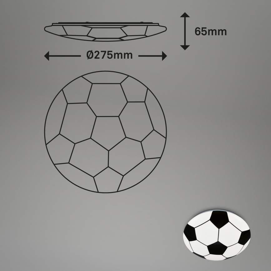 Brilo - LED Children's ceiling light FOTBALL LED/12W/230V