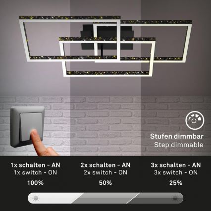 Brilo - LED Dimmable ceiling light FRAME LED/57W/230V 3000K black