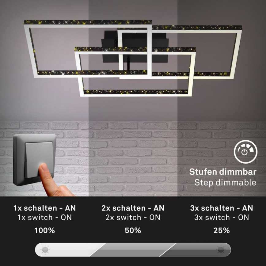 Brilo - LED Dimmable ceiling light FRAME LED/57W/230V 3000K black