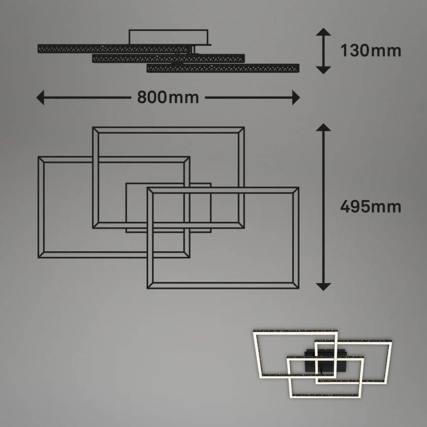 Brilo - LED Dimmable ceiling light FRAME LED/57W/230V 3000K black