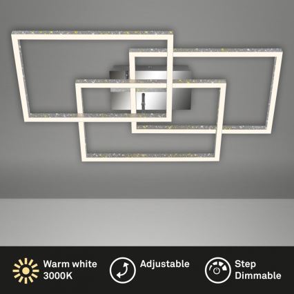 Brilo - LED Dimmable ceiling light FRAME LED/57W/230V 3000K matte chrome