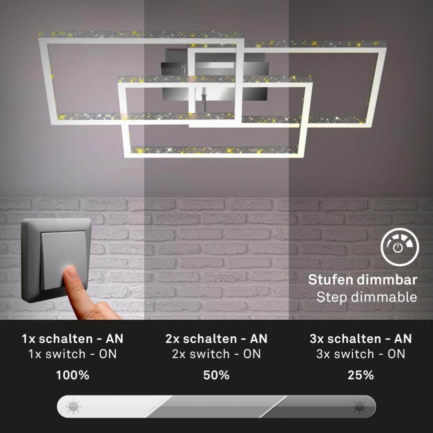 Brilo - LED Dimmable ceiling light FRAME LED/57W/230V 3000K matte chrome