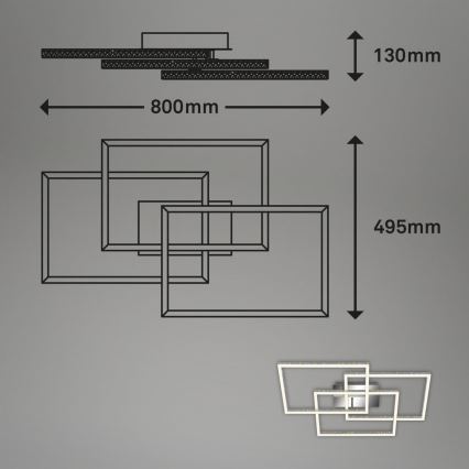 Brilo - LED Dimmable ceiling light FRAME LED/57W/230V 3000K matte chrome