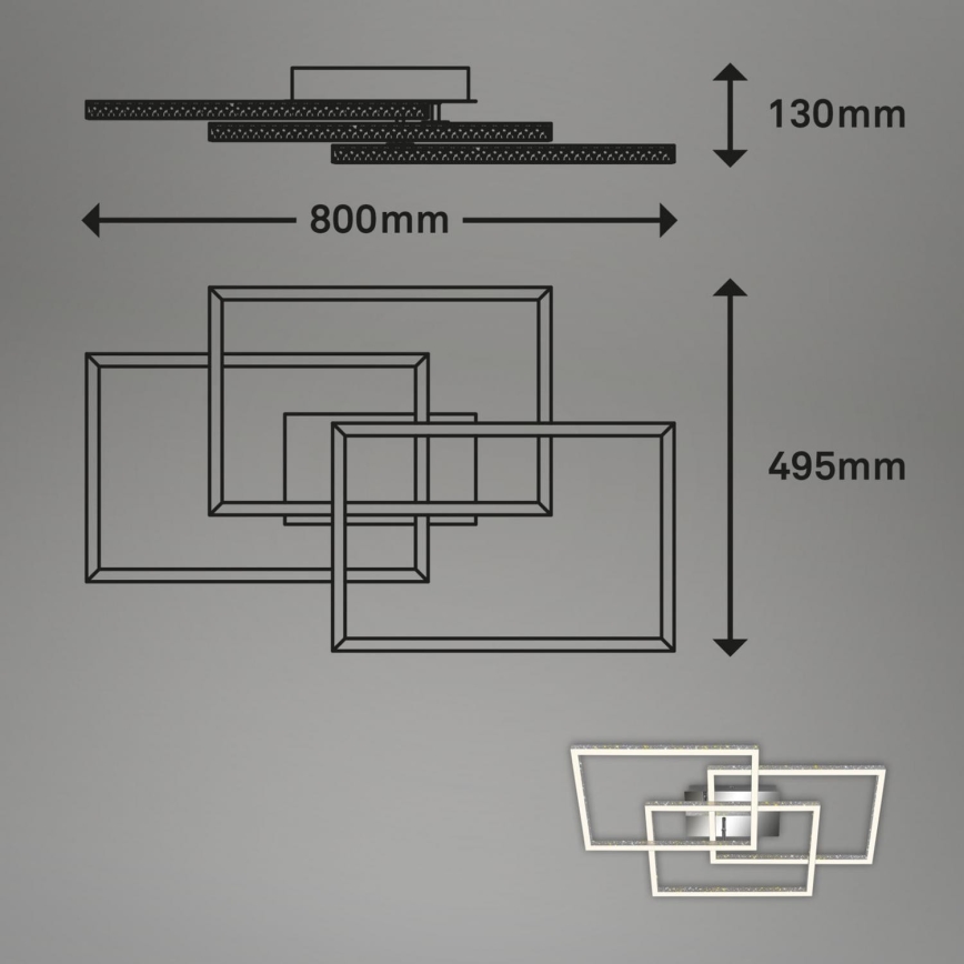 Brilo - LED Dimmable ceiling light FRAME LED/57W/230V 3000K matte chrome