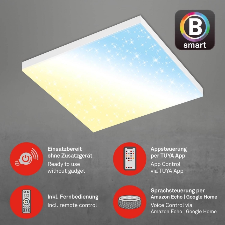 Brilo - LED Dimmable ceiling light FRAMELESS LED/24W/230V 3000-6500K Wi-Fi Tuya + remote control