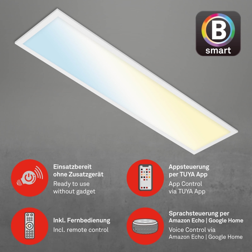 Brilo - LED Dimmable ceiling light PIATTO LED/28W/230V 3000-6500K Wi-Fi Tuya + remote control