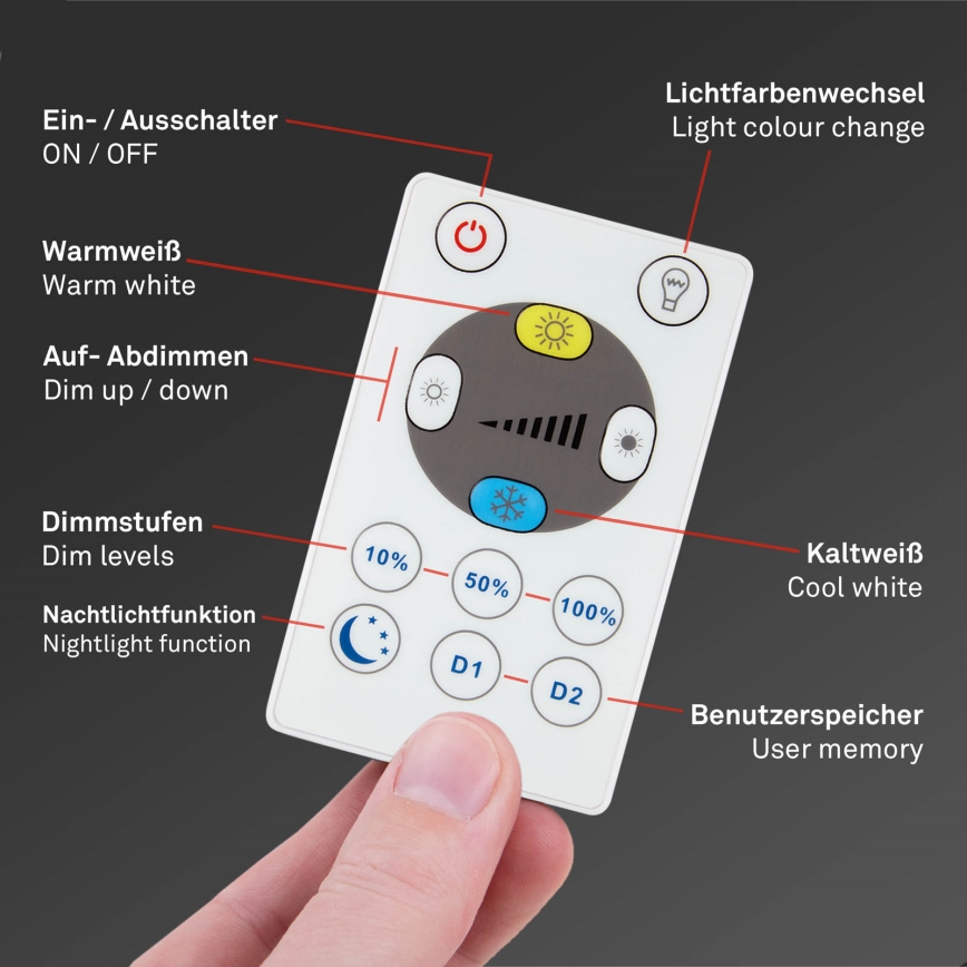 Brilo - LED Dimmable ceiling light SLIM LED/22W/230V 2700-6500K Wi-Fi Tuya + remote control
