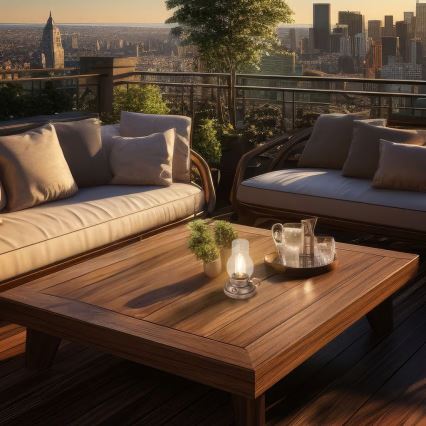 Brilo - Dimmable LED Outdoor Rechargeable Table Lamp KANEA LED/1,5W/5V IP44 1200 mAh Bronze