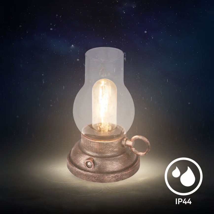 Brilo - Dimmable LED Outdoor Rechargeable Table Lamp KANEA LED/1,5W/5V IP44 1200 mAh Bronze
