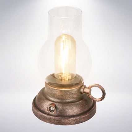 Brilo - Dimmable LED Outdoor Rechargeable Table Lamp KANEA LED/1,5W/5V IP44 1200 mAh Bronze