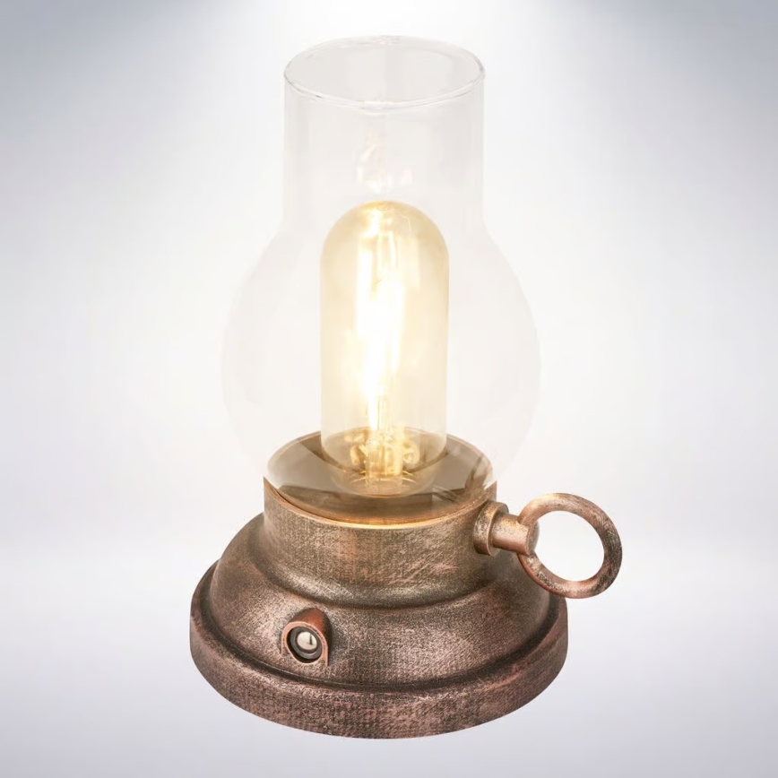 Brilo - Dimmable LED Outdoor Rechargeable Table Lamp KANEA LED/1,5W/5V IP44 1200 mAh Bronze