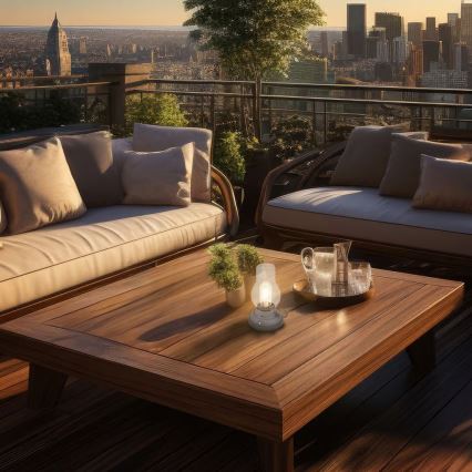 Brilo - LED Dimmable Outdoor Rechargeable Table Lamp KANEA LED/1,5W/5V IP44 1200 mAh Anthracite